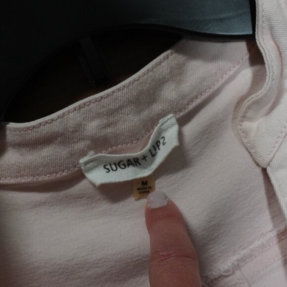 Sugar Lips Sleeveless Denim Babydoll Mini Dress Light Pink - Picture 6 of 8